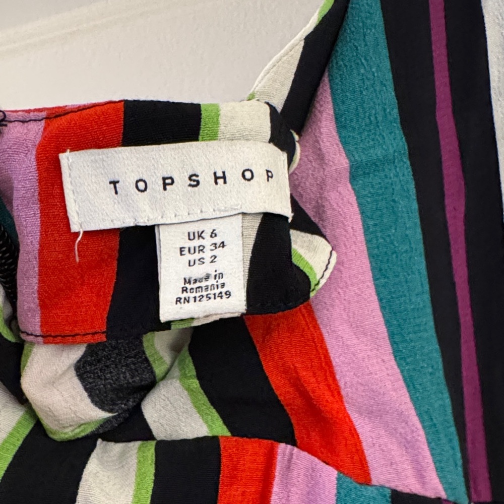 Topshop Asymmetrical Striped Dress - Black, Pink, Green, Blue - Picture 6 of 8